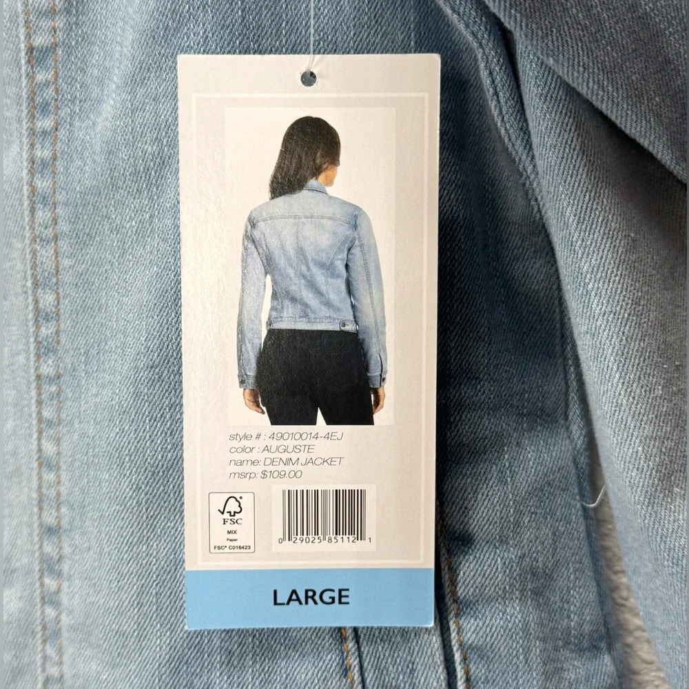Social Standard by Sanctuary Light Wash Button Up Denim Jean Jacket Large - Picture 3 of 9